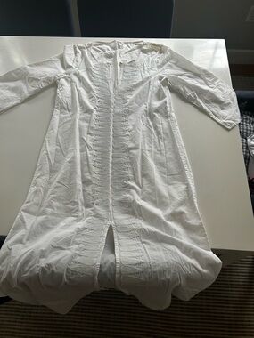 Allegra Hicks White on White Long Tunic Dress Coverup